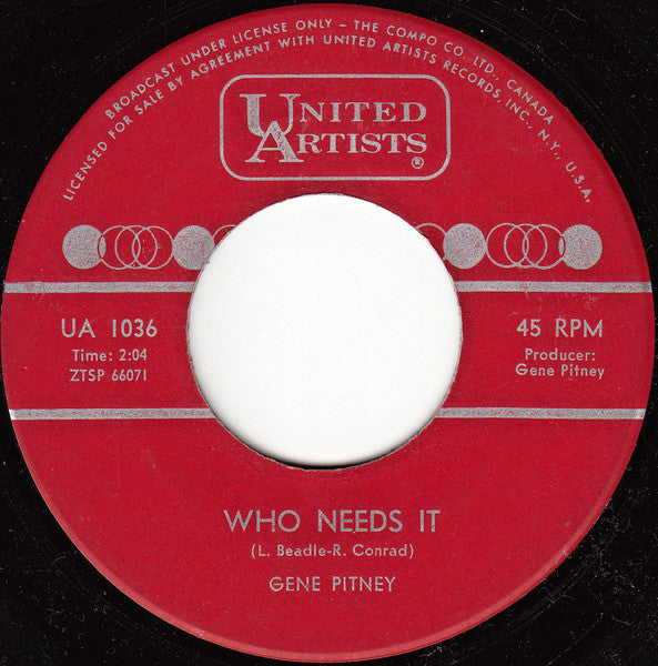 Gene Pitney : That Girl Belongs To Yesterday (7", Single)