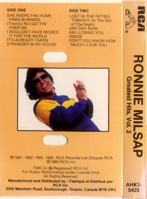 Ronnie Milsap : Greatest Hits, Vol. 2 (Cass, Comp, Dol)