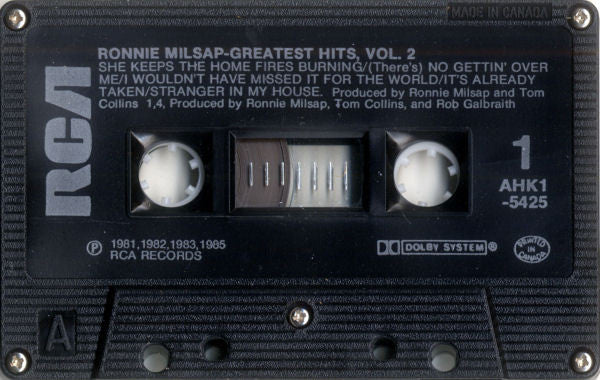 Ronnie Milsap : Greatest Hits, Vol. 2 (Cass, Comp, Dol)