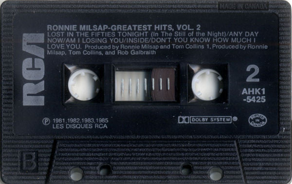 Ronnie Milsap : Greatest Hits, Vol. 2 (Cass, Comp, Dol)