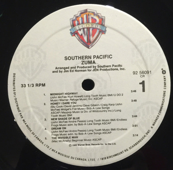 Southern Pacific : Zuma (LP, Album)