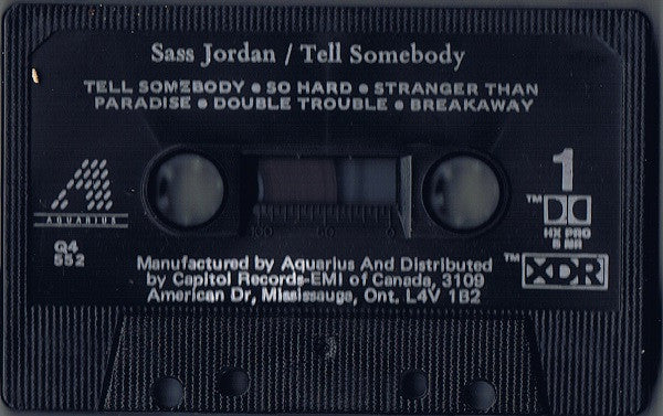 Sass Jordan : Tell Somebody (Cass, Album, Dol)