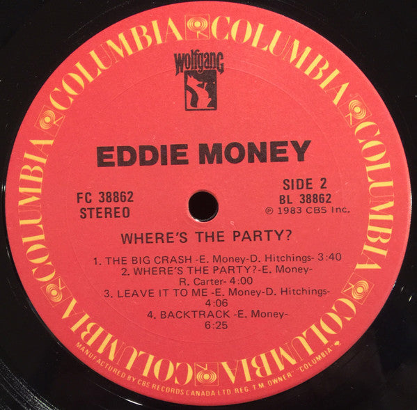 Eddie Money : Where's The Party? (LP, Album)