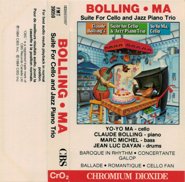 Claude Bolling, Yo-Yo Ma : Suite For Cello And Jazz Piano Trio (Cass, Album, Dol)