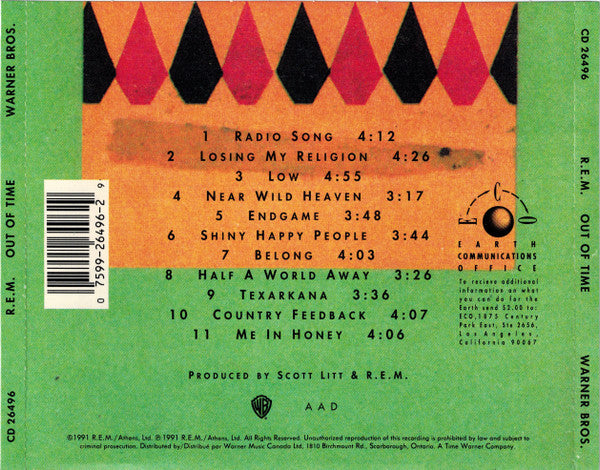 R.E.M. : Out Of Time (CD, Album)