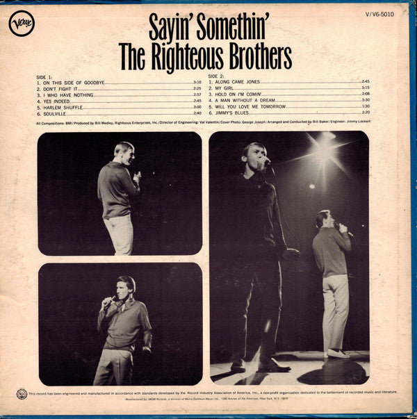 The Righteous Brothers : Sayin' Somethin' (LP, Album)
