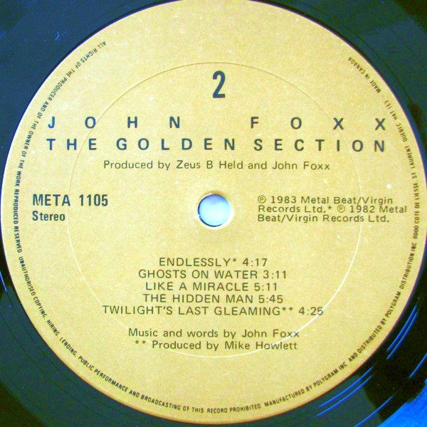 John Foxx : The Golden Section (LP, Album)