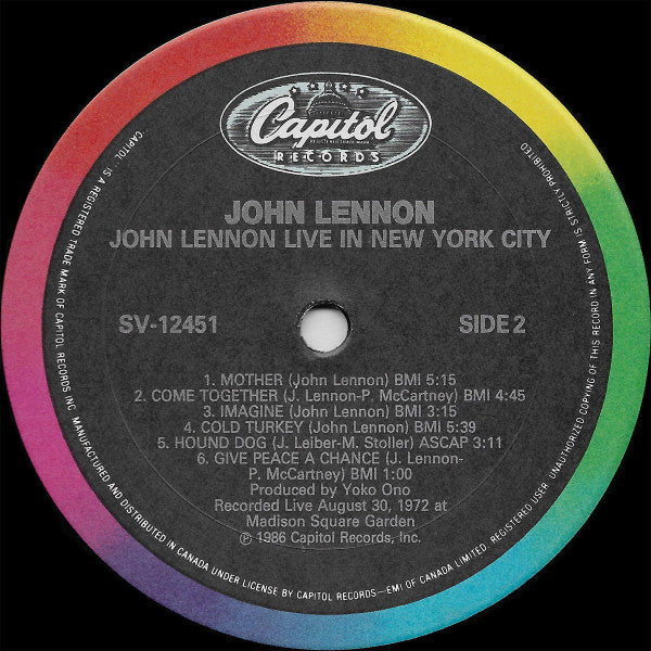 John Lennon : Live In New York City (LP, Album)