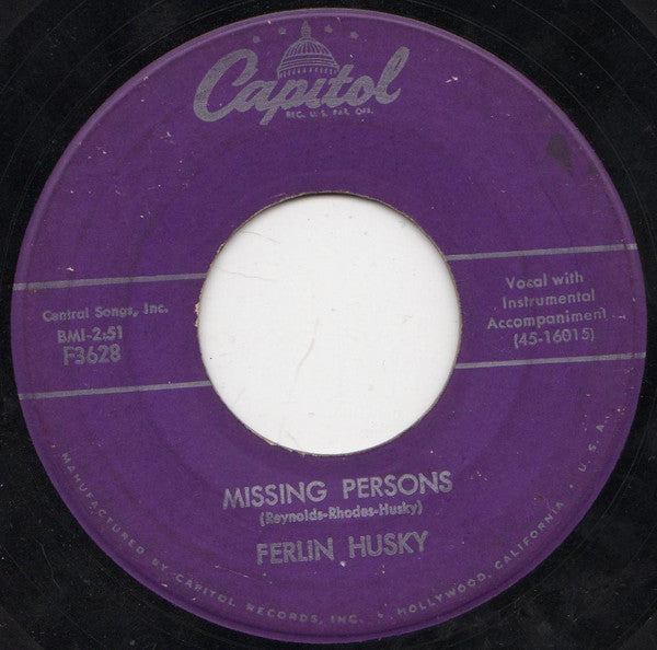 Ferlin Husky : Gone / Missing Persons (7", Single, Scr)