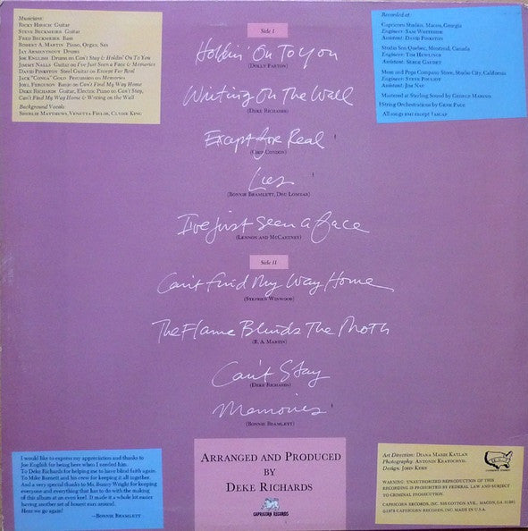 Bonnie Bramlett : Memories (LP, Album)