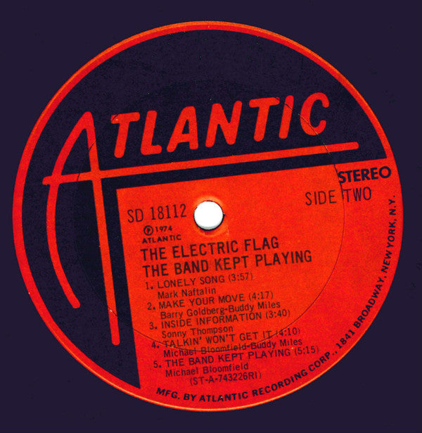 The Electric Flag : The Band Kept Playing (LP, Album, Ric)