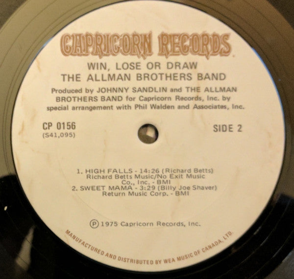 The Allman Brothers Band : Win, Lose Or Draw (LP, Album, Gat)