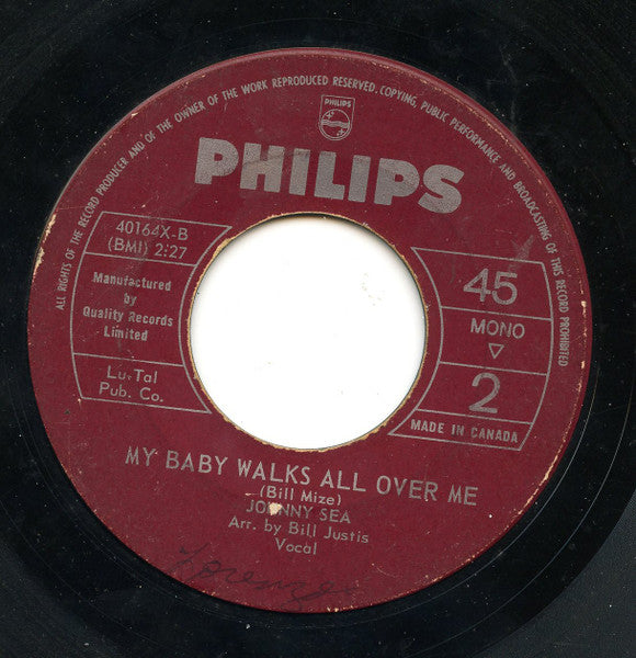 Johnny Sea : There's Another Man / My Baby Walks All Over Me (7", Single)