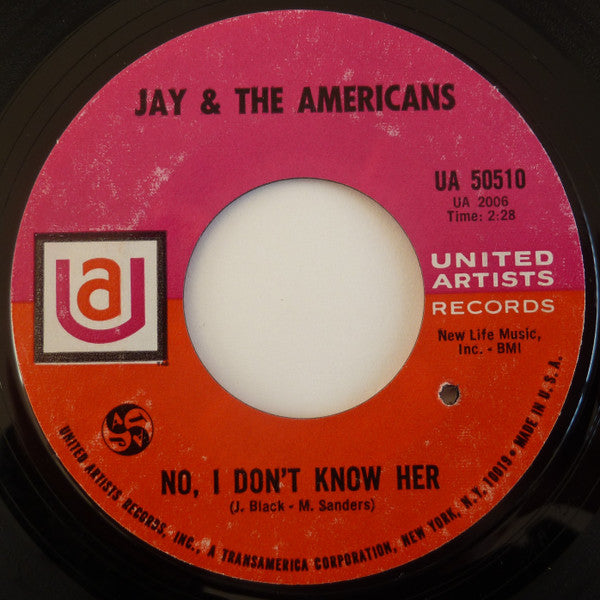 Jay & The Americans : When You Dance / No, I Don't Know Her (7", Single, Styrene)