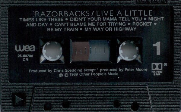 The Razorbacks (2) : Live A Little (Cass, Album, Dol)