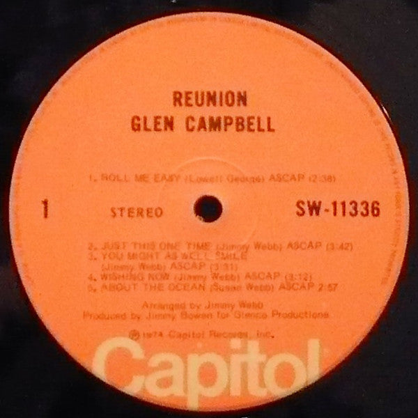 Glen Campbell : Reunion: The Songs Of Jimmy Webb (LP, Album)