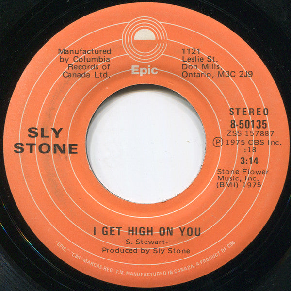 Sly Stone : I Get High On You (7", Single)
