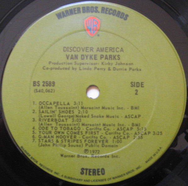 Van Dyke Parks : Discover America (LP, Album, Pit)