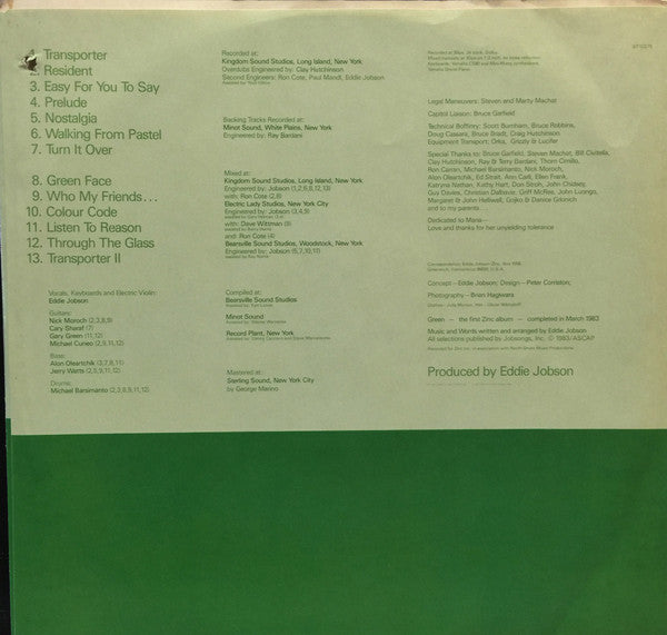Eddie Jobson / Zinc (3) : The Green Album (LP, Album)