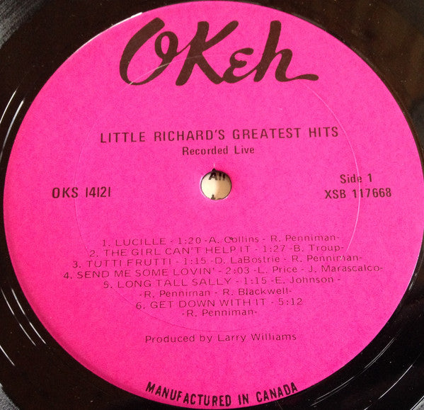 Little Richard : Little Richard's Greatest Hits Recorded Live (LP, Album, RE)