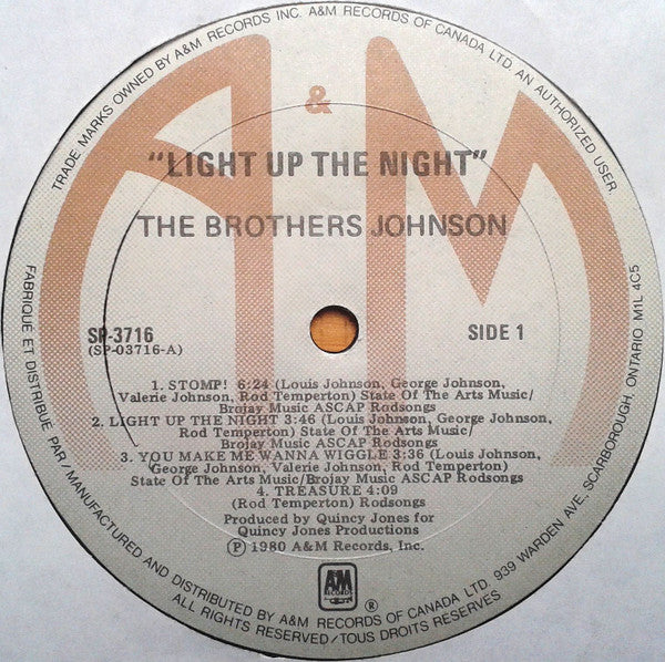 Brothers Johnson : Light Up The Night (LP, Album, Gat)