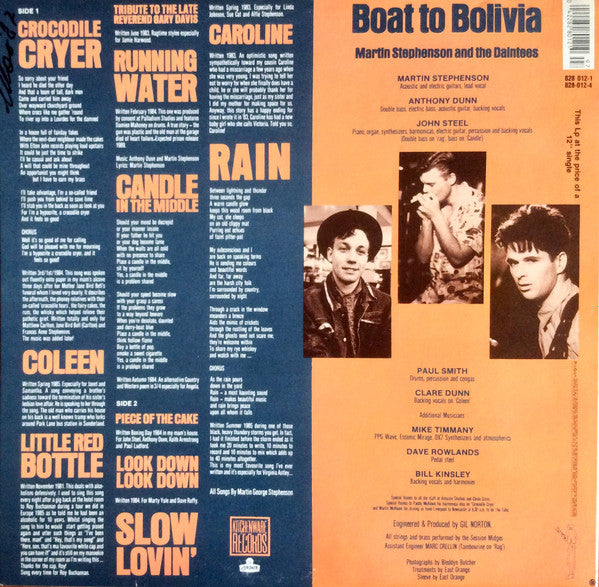 Martin Stephenson And The Daintees : Boat To Bolivia (LP, Album)