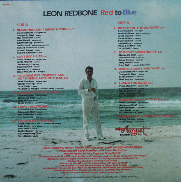 Leon Redbone : Red To Blue (LP, Album)