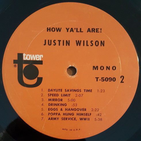 Justin Wilson : How Y'All Are! (LP, Album, Mono)