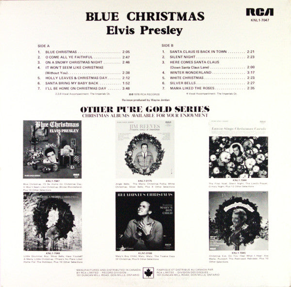 Elvis Presley : Blue Christmas (LP, Comp, RE)