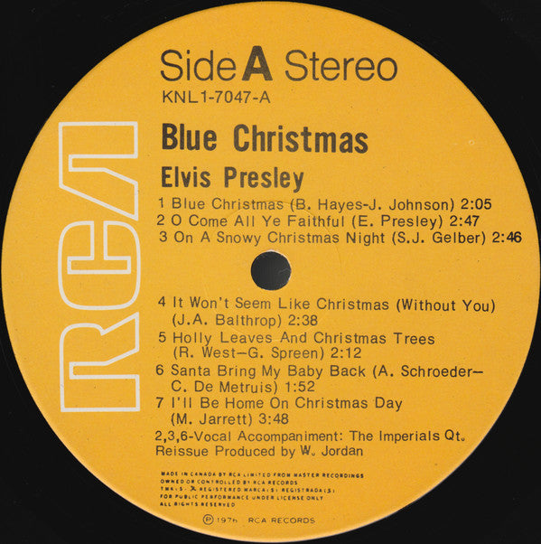 Elvis Presley : Blue Christmas (LP, Comp, RE)