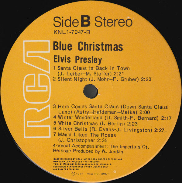 Elvis Presley : Blue Christmas (LP, Comp, RE)