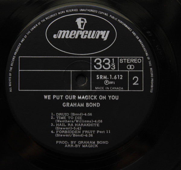 Graham Bond With Magick : We Put Our Magick On You (LP, Album)