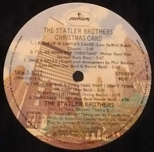 The Statler Brothers : The Statler Brothers Christmas Card (LP, Album)