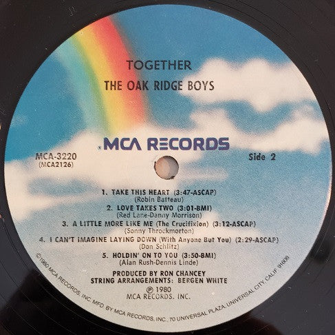 The Oak Ridge Boys : Together (LP, Album, Pin)
