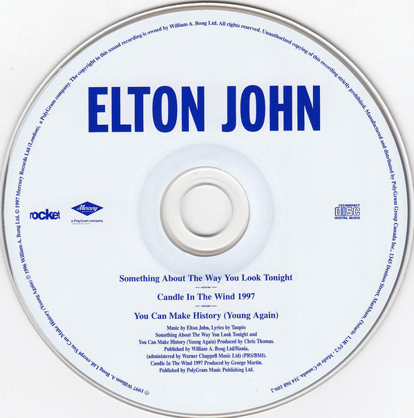 Elton John : Something About The Way You Look Tonight / Candle In The Wind 1997 (CD, Single)