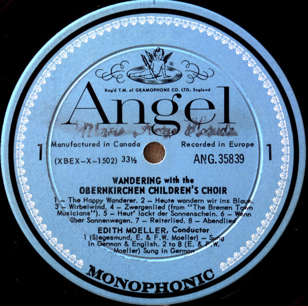 Obernkirchen Children's Choir Conducted By Edith Moeller* : Wandering With The Obernkirchen Children's Choir (LP, Album, Mono)