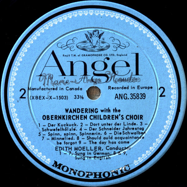 Obernkirchen Children's Choir Conducted By Edith Moeller* : Wandering With The Obernkirchen Children's Choir (LP, Album, Mono)