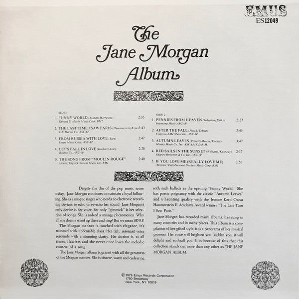 Jane Morgan : The Jane Morgan Album (LP, Album, RE)