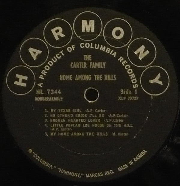 The Carter Family : Home Among The Hills (LP, Album)
