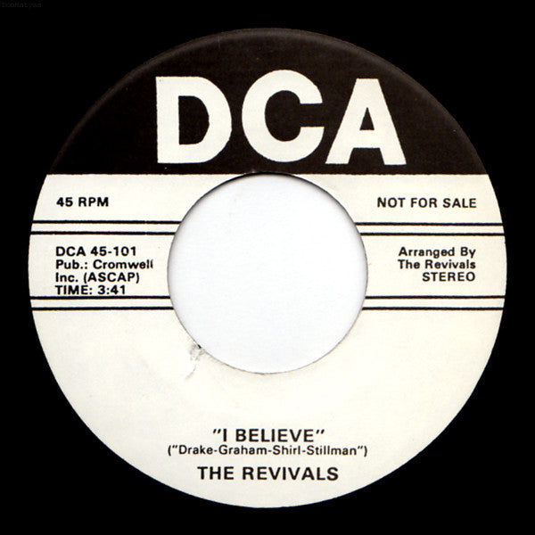 The Revivals (3) : Under The Boardwalk / I Believe (7", Promo)