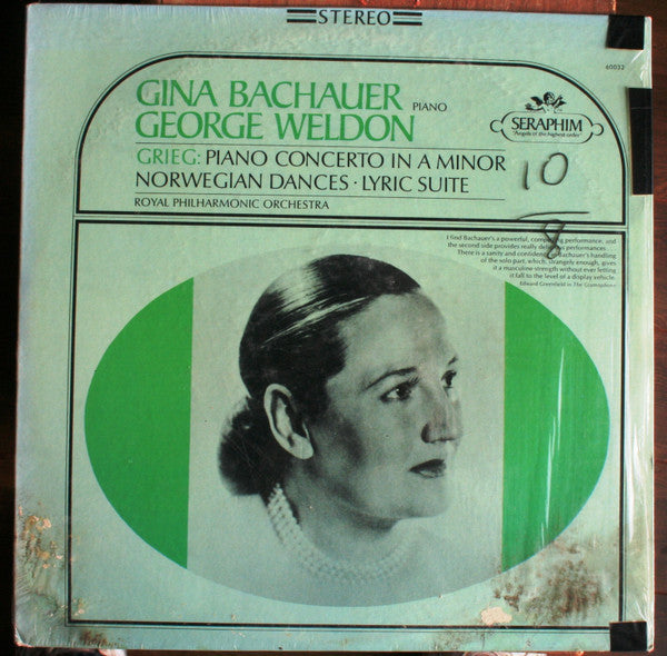 Grieg* - Gina Bachauer, George Weldon, Royal Philharmonic Orchestra* : Piano Concerto In A Minor - Norwegian Dances, Lyric Suite (LP)