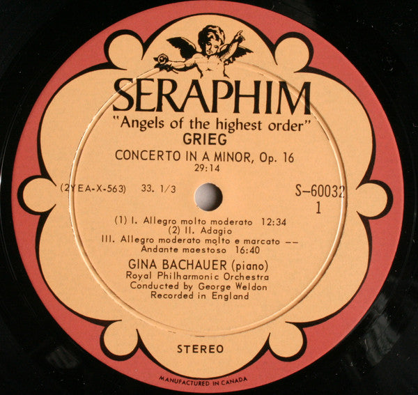 Grieg* - Gina Bachauer, George Weldon, Royal Philharmonic Orchestra* : Piano Concerto In A Minor - Norwegian Dances, Lyric Suite (LP)