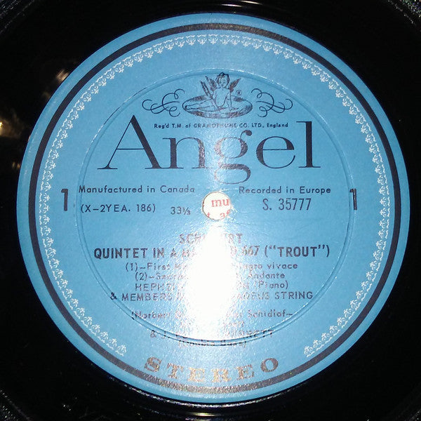 Franz Schubert / James Merrett, Norbert Brainin, Martin Lovett, Peter Schidlof, Hephzibah Menuhin : Trout Quintet In A Major (Schubert) (LP, Album, RE)