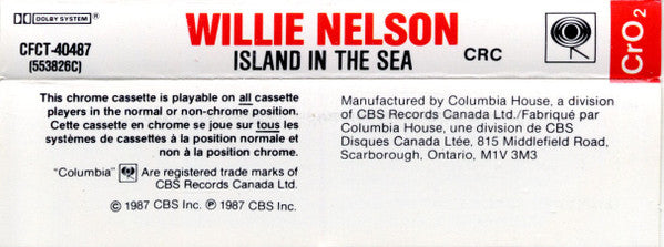 Willie Nelson : Island In The Sea (Cass, Album, Club, CrO)