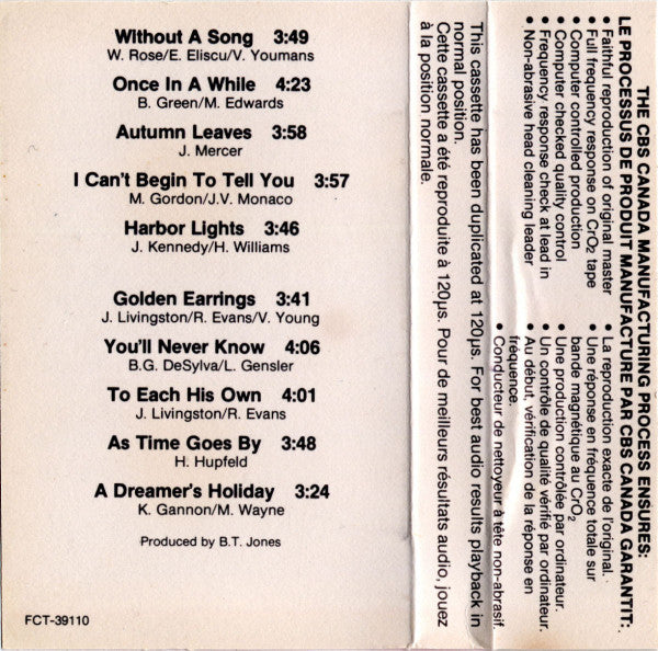 Willie Nelson : Without A Song (Cass, Album, CrO)