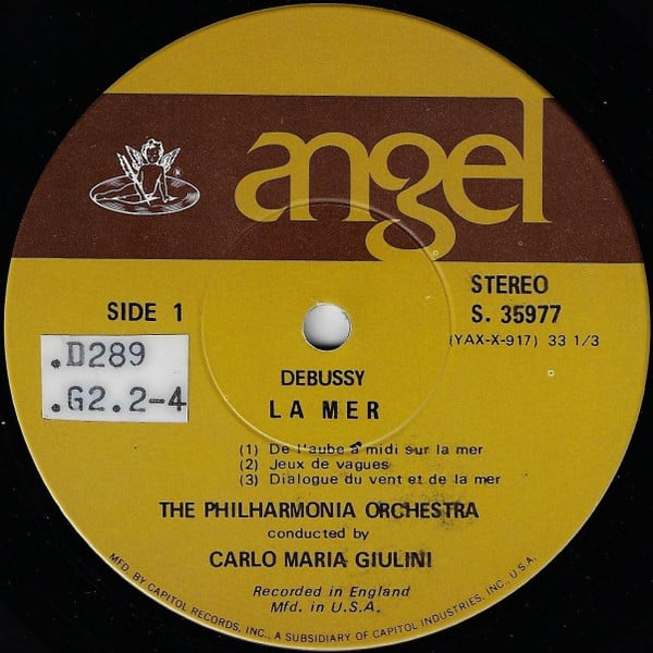 Debussy* / Philharmonia Orchestra, Carlo Maria Giulini : La Mer / Trois Nocturnes (LP, RE, Scr)