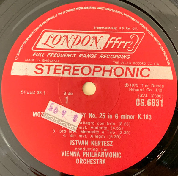 Wolfgang Amadeus Mozart, István Kertész, Wiener Philharmoniker : My Favorite Mozart Volume Two - Symphonies Nos. 25 and 40 in G Minor (LP)