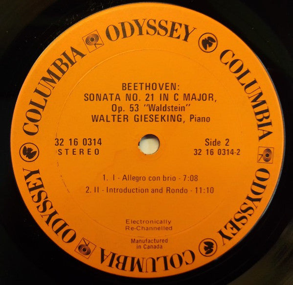 Walter Gieseking, Beethoven* : Two Favorite Sonatas: Appassionata - Waldstein (LP, RP)