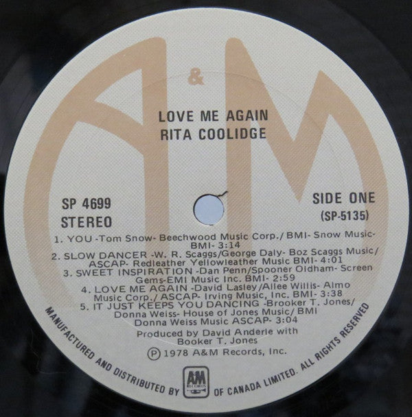 Rita Coolidge : Love Me Again (LP, Album, Gat)