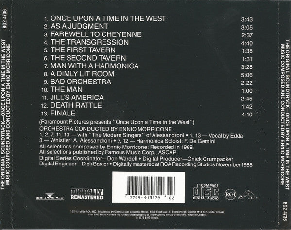 Ennio Morricone : Once Upon A Time In The West (The Original Soundtrack Recording) (CD, Album, Club, RE, RM)
